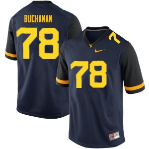 Men's West Virginia Mountaineers NCAA #78 Daniel Buchanan Navy Authentic Nike Stitched College Football Jersey KT15L02AL